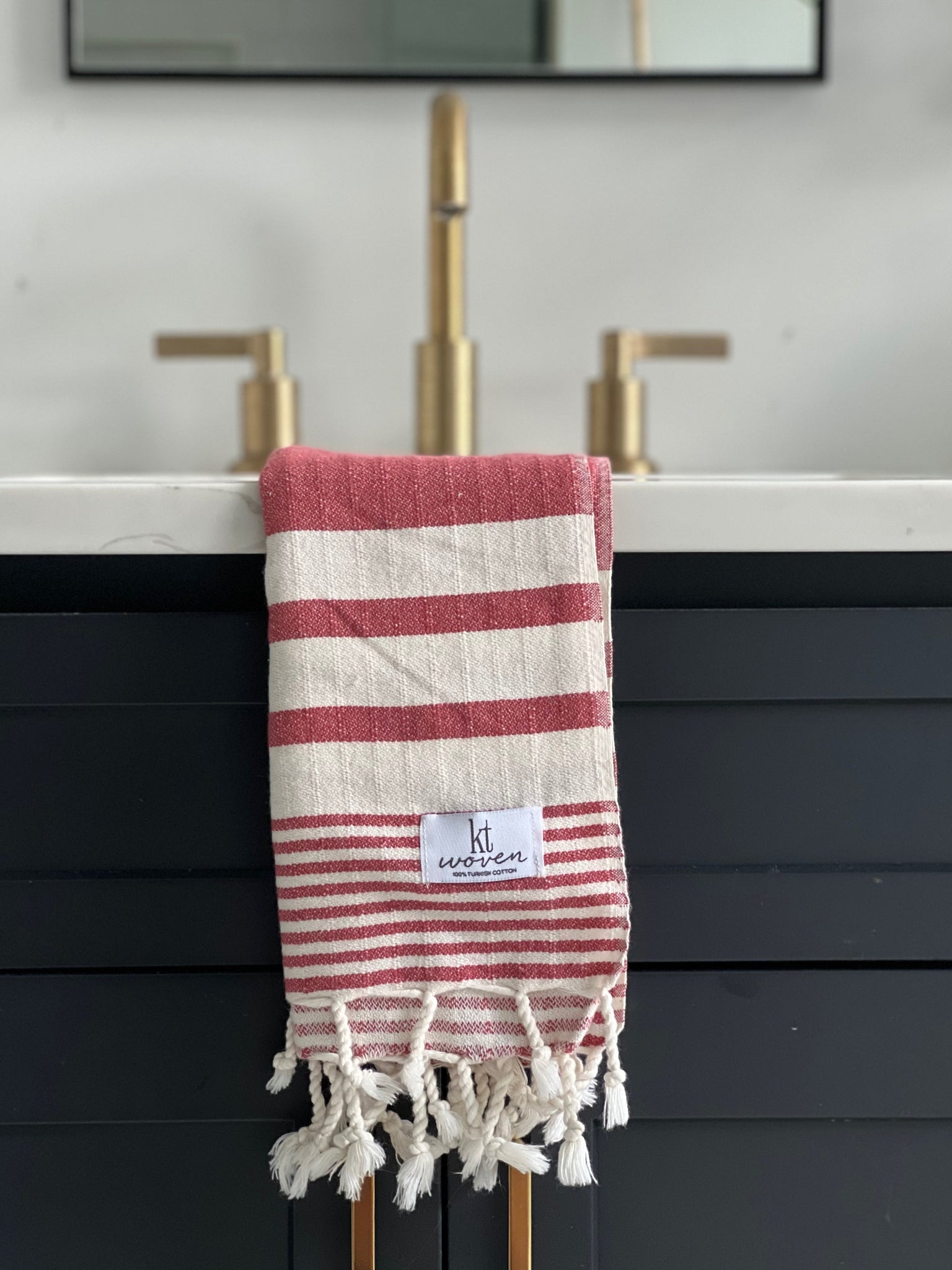 Linen Hand Towel Cross Hatch Stripes in 7 Color-Ways – Tulusa